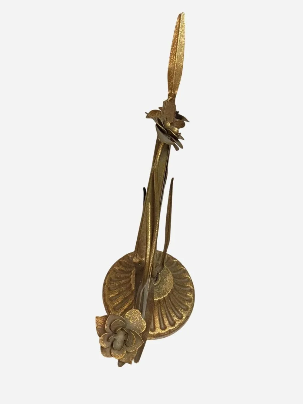 Floral Metal Photo‎ Frame Stand - Gold